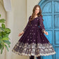 Embroidered Faux Georgette Anarkali Set with Dupatta