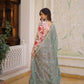 Printed Russian Silk Anarkali Gown with Embroidered Dupatta for Festive and Party Wear