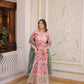 Printed Russian Silk Anarkali Gown with Embroidered Dupatta for Festive and Party Wear