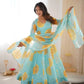 Soft Organza Silk Floral Anarkali Set with Gota Patti Dupatta