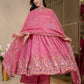 Embroidered Crunchy Silk Gown Sharara Set with Dupatta