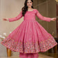 Embroidered Crunchy Silk Gown Sharara Set with Dupatta