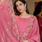Embroidered Crunchy Silk Gown Sharara Set with Dupatta