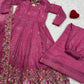 Embroidered Crunchy Silk Gown Sharara Set with Dupatta