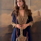 Navy Tribal Embroidered Sharara