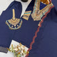 Navy Tribal Embroidered Sharara