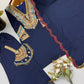 Navy Tribal Embroidered Sharara
