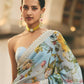 Blue Floral Print Saree