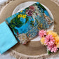Blue Floral Print Saree