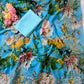 Blue Floral Print Saree