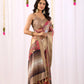 Floral Lichi Silk Saree with Zari Border