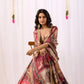 Floral Lichi Silk Saree with Zari Border