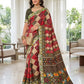 Red Patola Print Vichitra Silk Saree