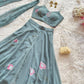 Grey Blue Hand Painted Palazzo Set