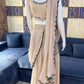 Ready to Wear Crushed Faux Georgette Mirror Work Saree for Wedding and Party Wear