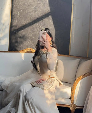 Embroidered Korean Satin Silk Kurta Sharara Set with Organza Dupatta for Festive and Party Wear