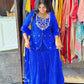 Royal Blue Printed Georgette Lehenga Set with Dupatta