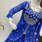 Royal Blue Printed Georgette Lehenga Set with Dupatta