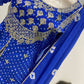 Royal Blue Printed Georgette Lehenga Set with Dupatta