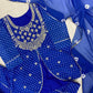 Royal Blue Printed Georgette Lehenga Set with Dupatta