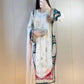 Ivory Sequin Applique Kaftan Set