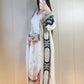 Ivory Sequin Applique Kaftan Set