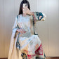 Ivory Sequin Applique Kaftan Set