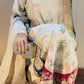 Ivory Sequin Applique Kaftan Set