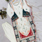 Ivory Sequin Applique Kaftan Set
