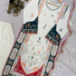 Ivory Sequin Applique Kaftan Set