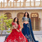 Embroidered Vichitra Silk Lehenga Choli Set for Wedding and Festive Wear