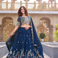 Embroidered Vichitra Silk Lehenga Choli Set for Wedding and Festive Wear