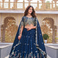 Embroidered Vichitra Silk Lehenga Choli Set for Wedding and Festive Wear