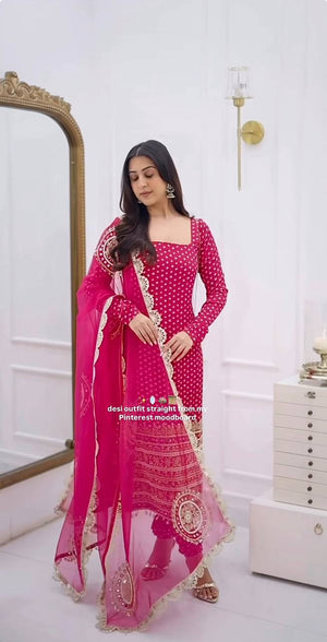 Rani Pink Polka Print Sharara