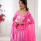 Soft Organza Silk Floral Anarkali Set with Gota Patti Dupatta