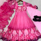 Soft Organza Silk Floral Anarkali Set with Gota Patti Dupatta