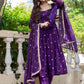 Embroidered Heavy Fendi Silk Suit Set with Dupatta for Festive and Party Wear
