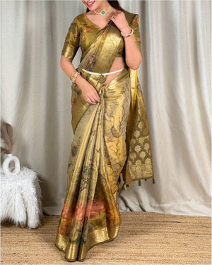 Zari Jacquard Tissue Silk Saree