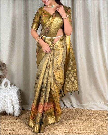 Zari Jacquard Tissue Silk Saree