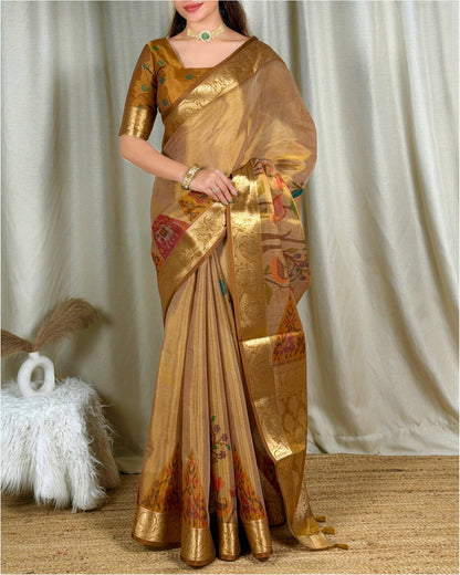 Zari Jacquard Tissue Silk Saree