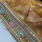 Rust Organza Floral Print Saree
