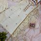 Ivory Zari Embroidered Palazzo Suit