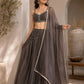 Pearl Trim Organza Lehenga Set