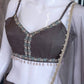 Pearl Trim Organza Lehenga Set