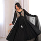 Black Printed Koti Anarkali Gown