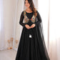 Black Printed Koti Anarkali Gown
