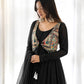 Black Printed Koti Anarkali Gown