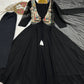 Black Printed Koti Anarkali Gown