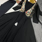 Black Printed Koti Anarkali Gown