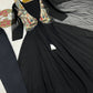 Black Printed Koti Anarkali Gown